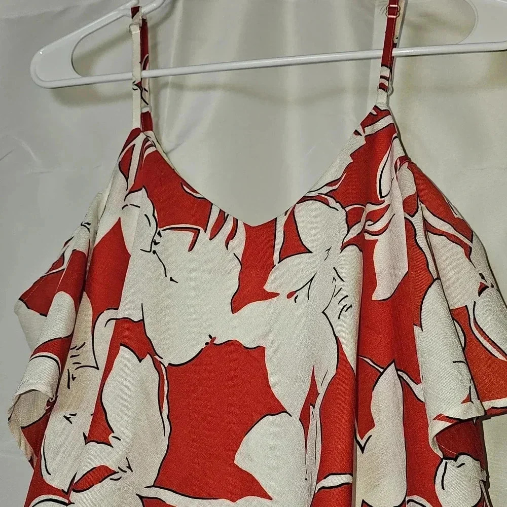 J.O.A Los Angeles Red and White 100% Linen Skort - Picture 9 of 15